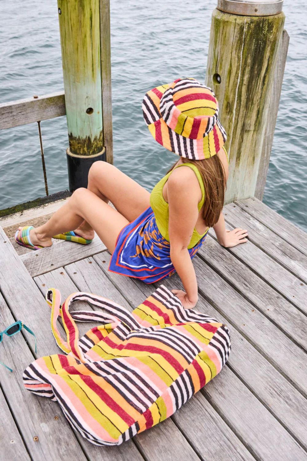 CASABLANCA STRIPE TERRY OVERSIZED BEACH BAG