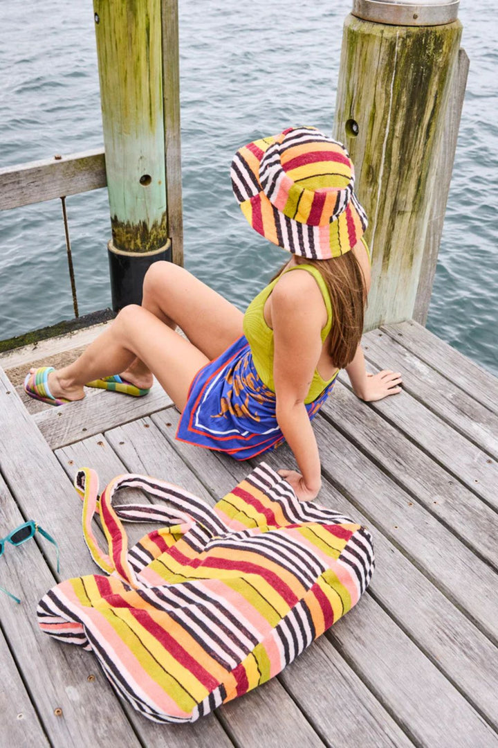CASABLANCA STRIPE TERRY OVERSIZED BEACH BAG