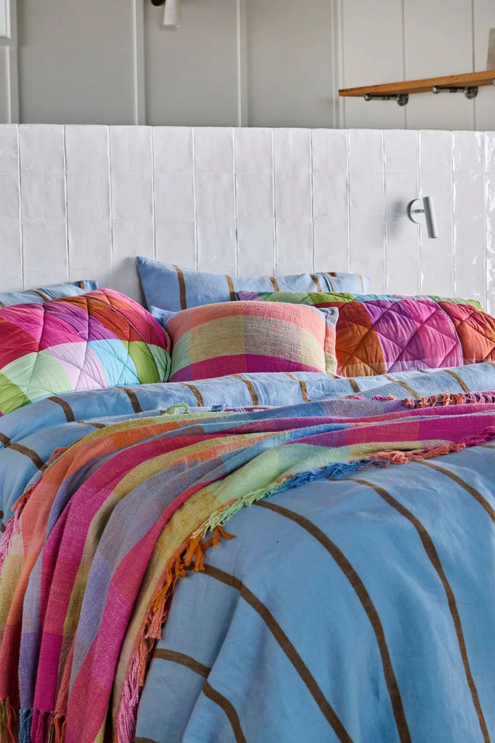 Como Stripe Linen Quilt Cover