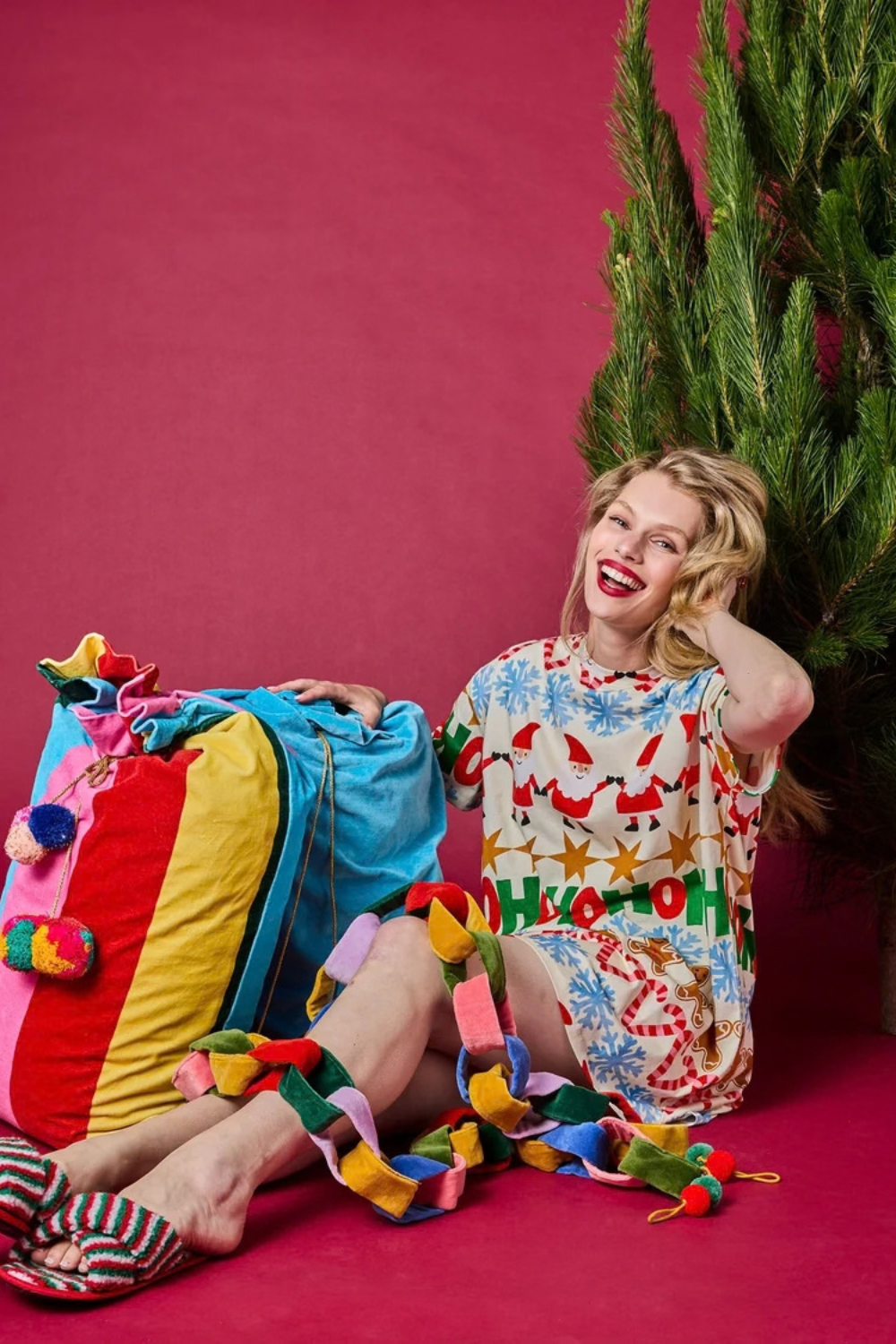 Rainbow Joy Velvet Santa Sack