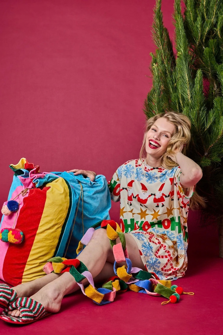 Rainbow Joy Velvet Santa Sack