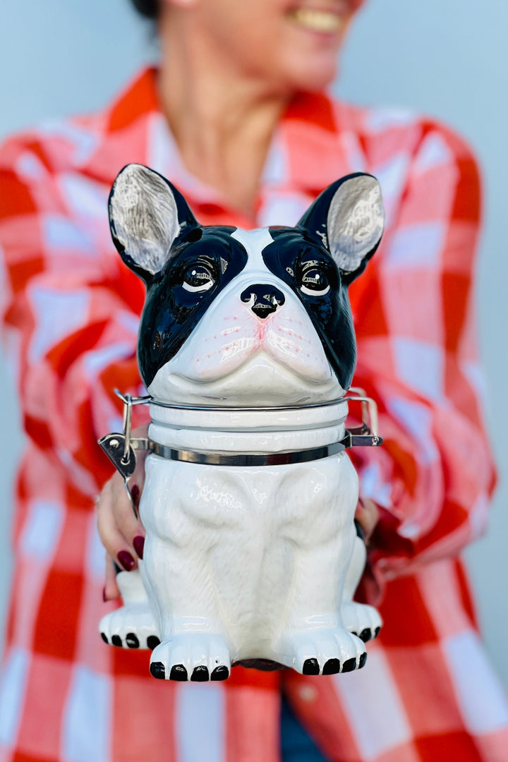 FRENCHIE CERAMIC STORAGE JAR