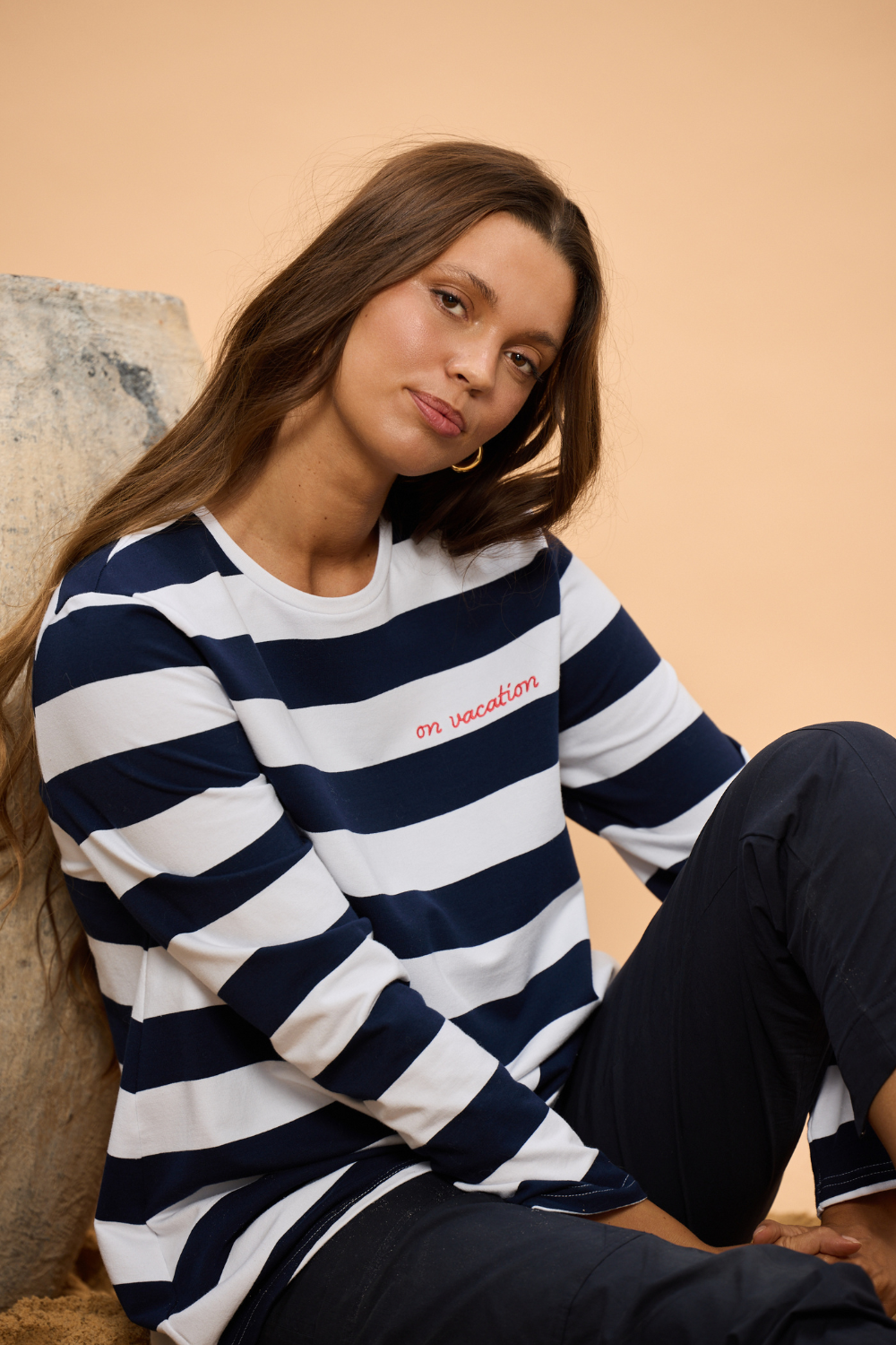Roam Tee - Navy Stripe - Crate Expectations