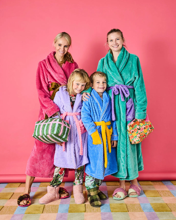 Cactus Stripe Quilted Cotton Toiletry Case