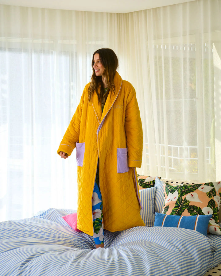 Lavender Honey Quilted Velvet Robe