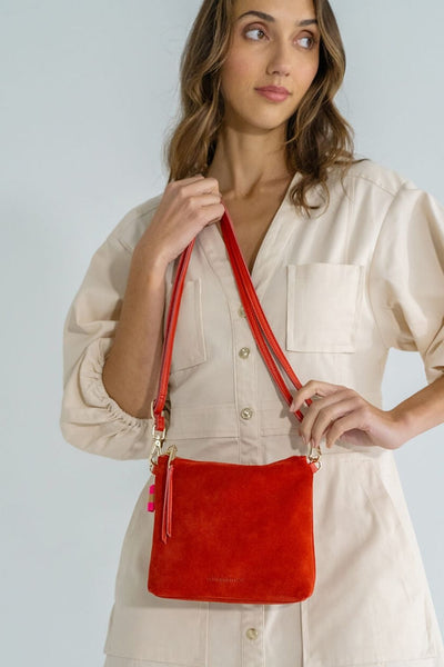 Alexis Crossbody - Red Suede