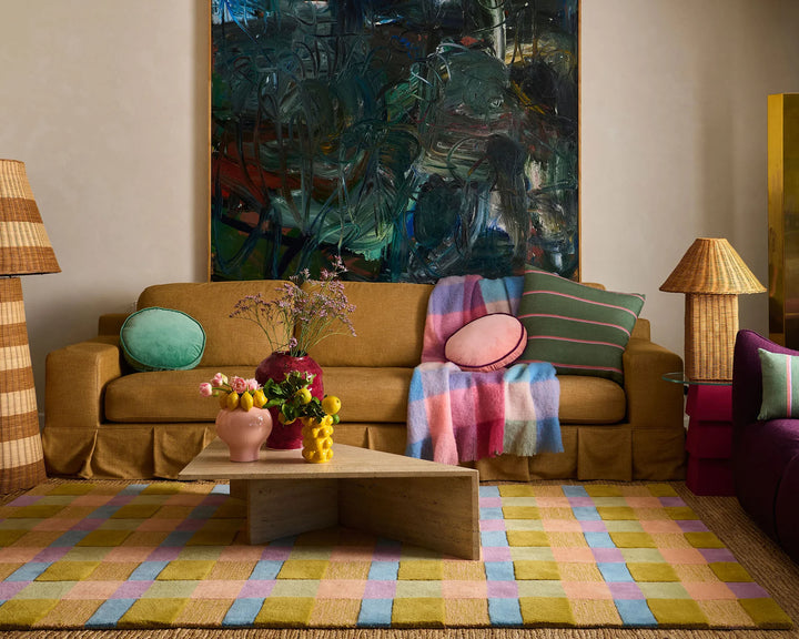 Wakame Crush Stripe Upholstery Square Lounge Cushion