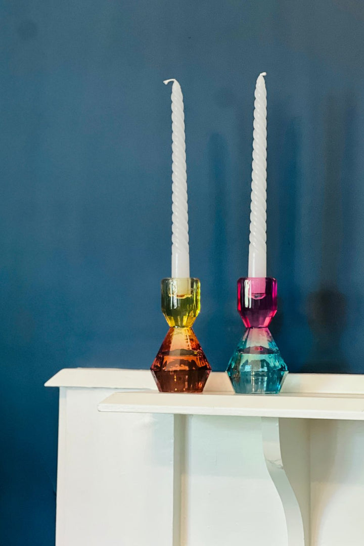 Amber Candle Stick Holder