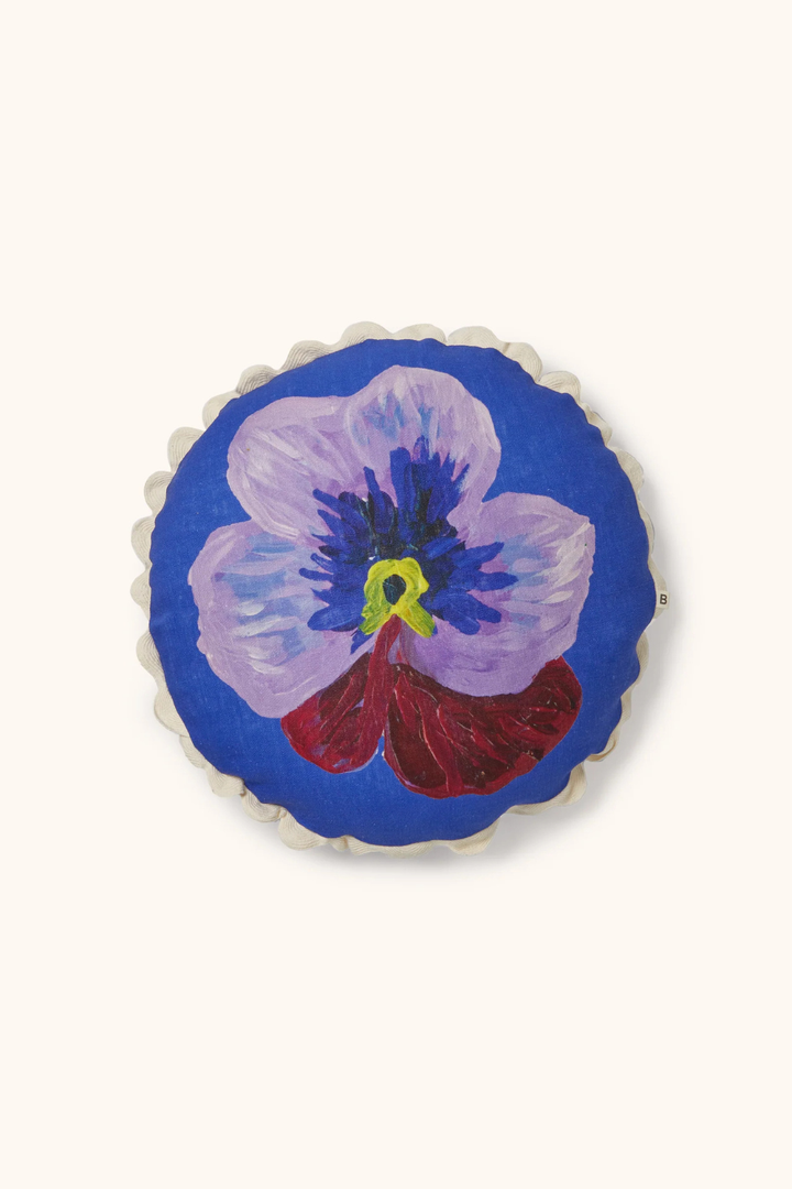 Pansy Klein Blue Linen Cushion