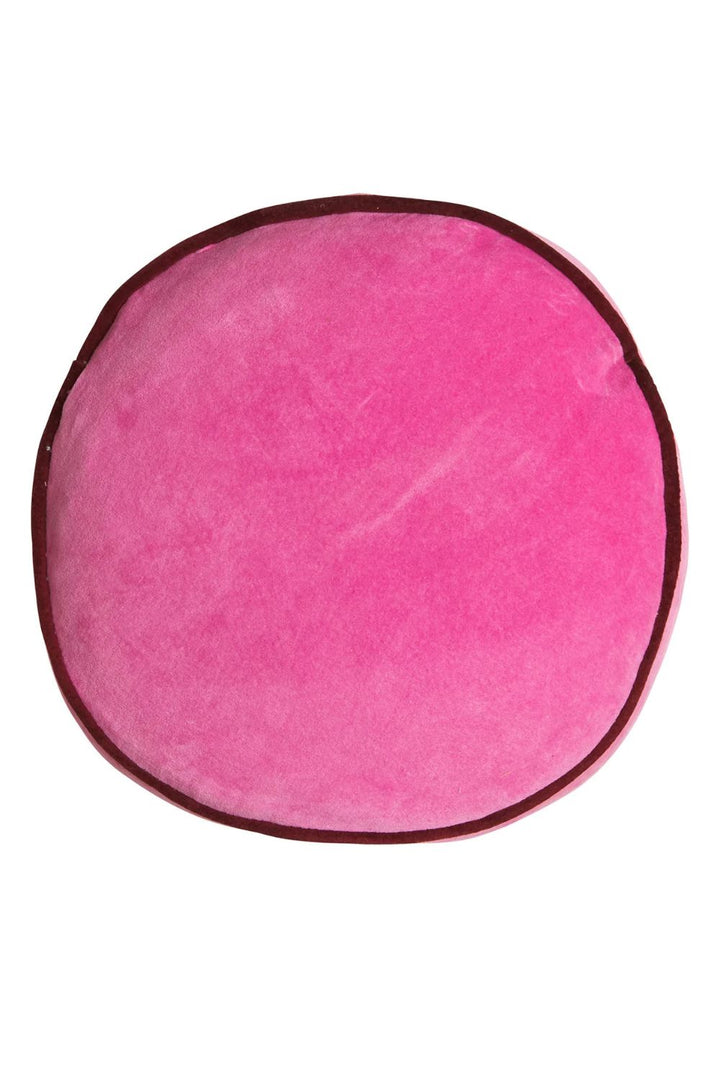 Castilo Round Velvet Cushion - Fuchsia