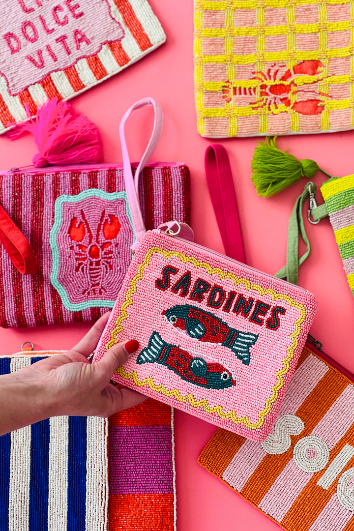 Sardines Beaded Clutch