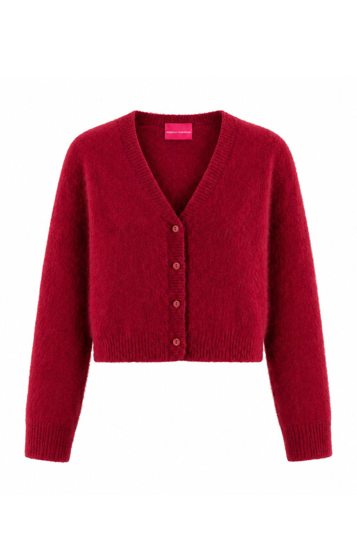 MULBERRY PINK CROPPED CARDIGAN