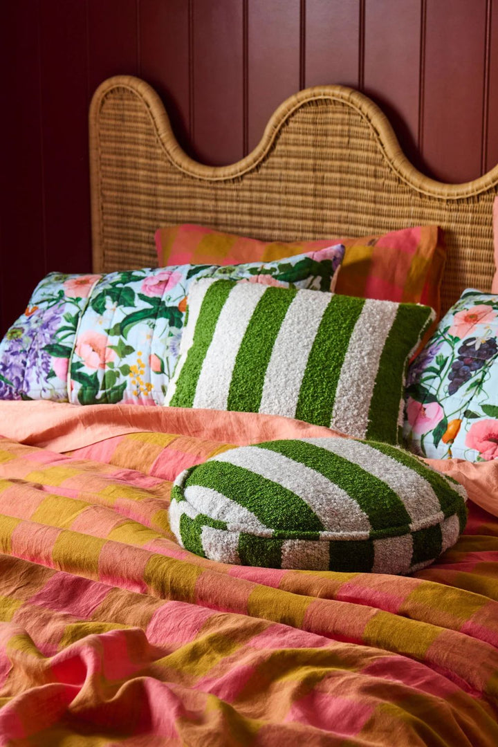 MOSS STRIPE BOUCLE PEA CUSHION