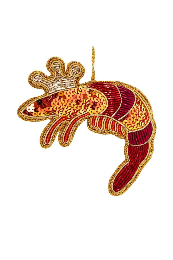 King Prawn Sequin Tree Decoration