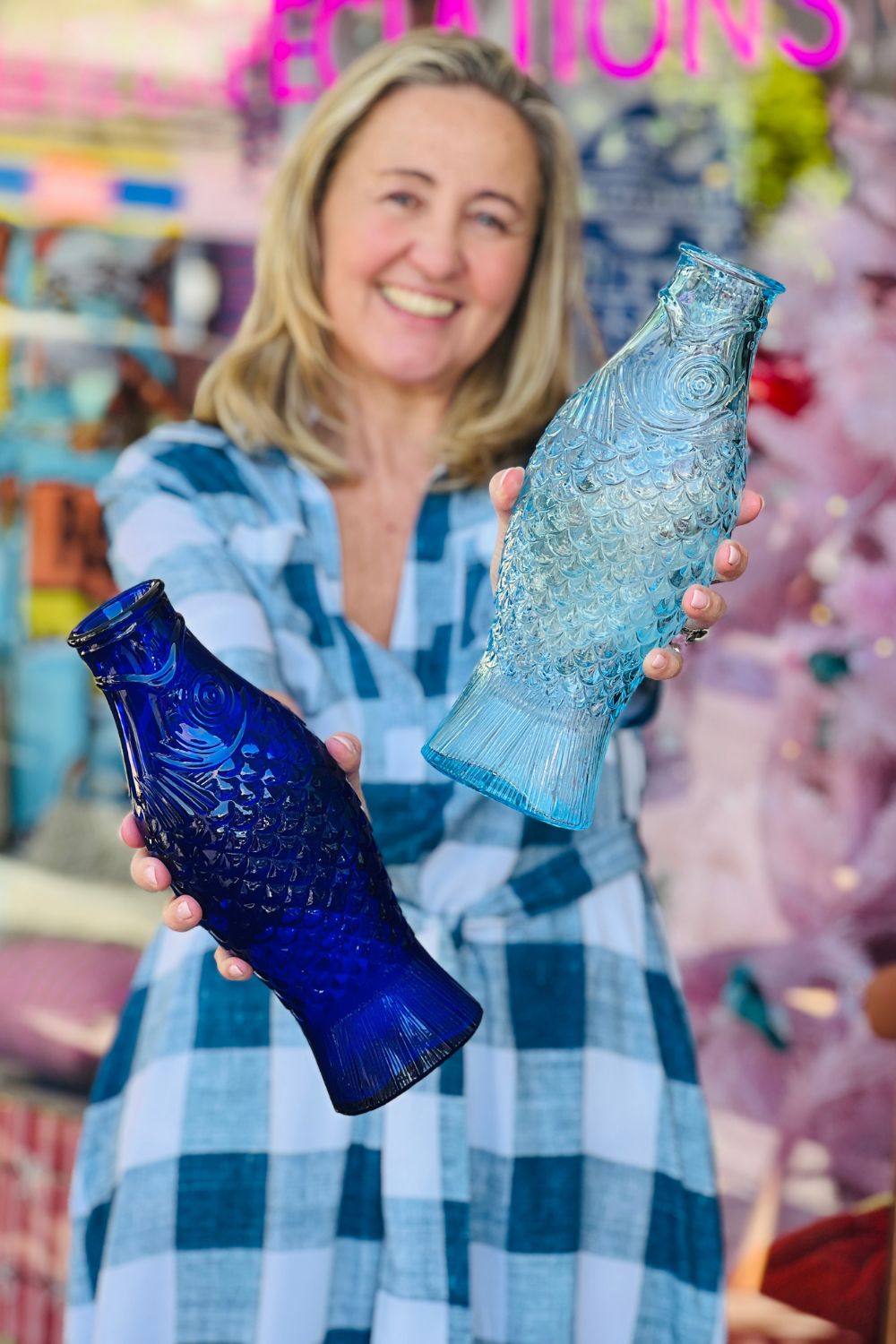 Carafe cobalt blue Fish & Fish