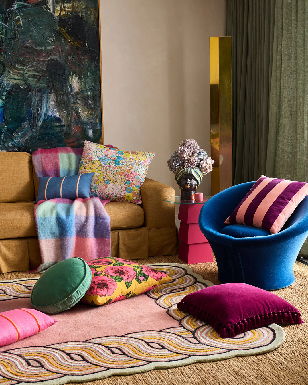 Candy Clouds Tartan Cosy Blanket