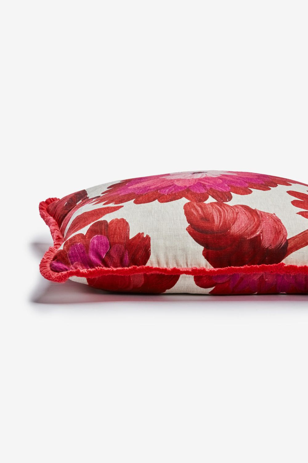 Dahlia Pink Linen Cushion