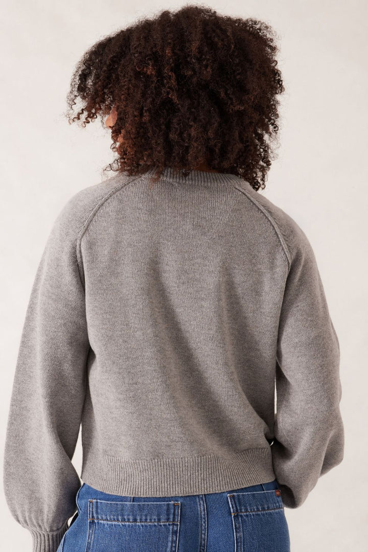 Soft Knit Raglan Crew - Grey Marle