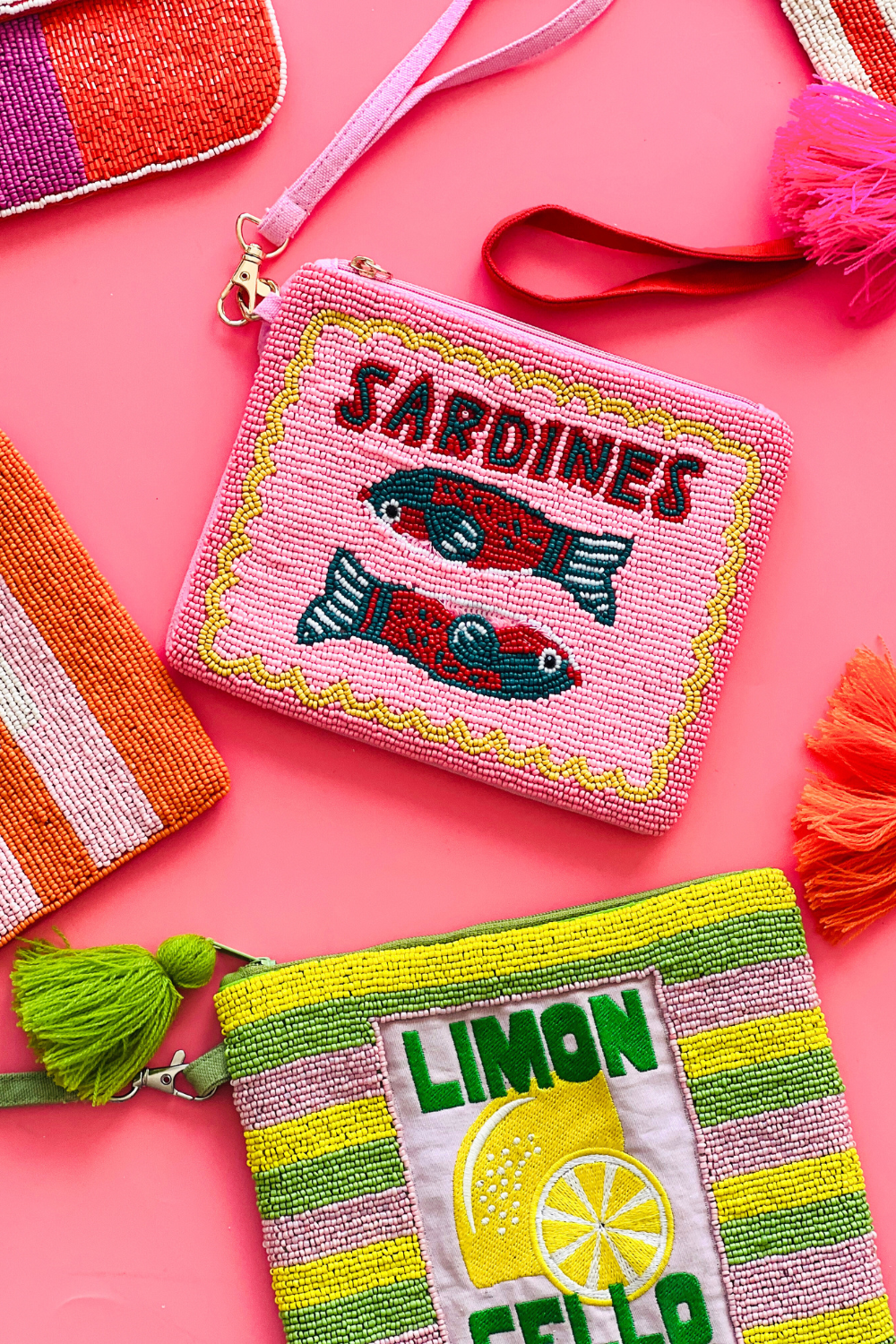 Sardines Beaded Clutch