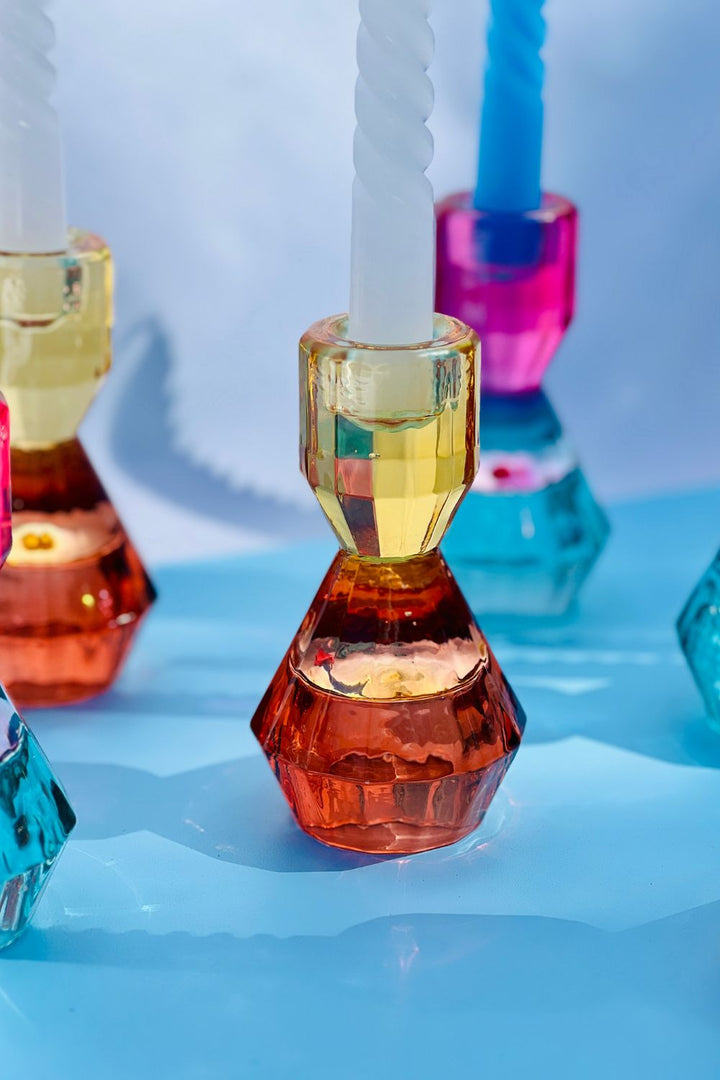 Amber Candle Stick Holder