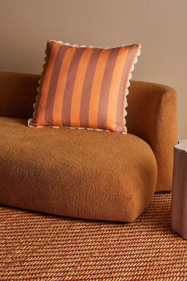 Bold Stripe Peach 60cm Cushion