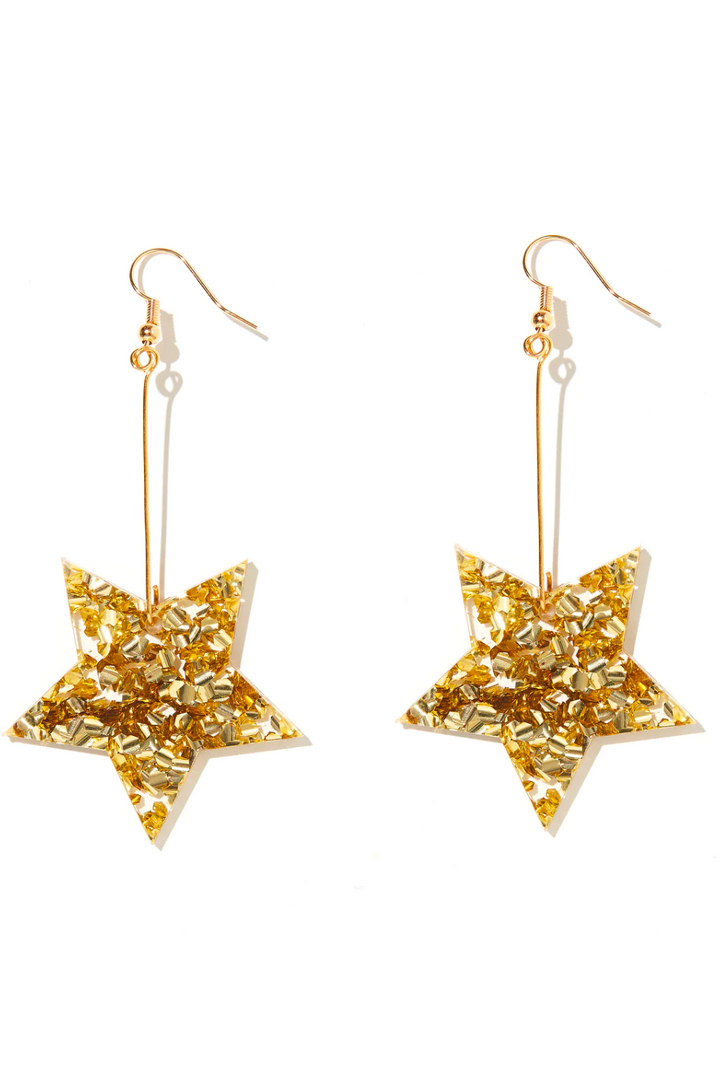 STAR EARRINGS // CHUNKY GOLD GLITTER