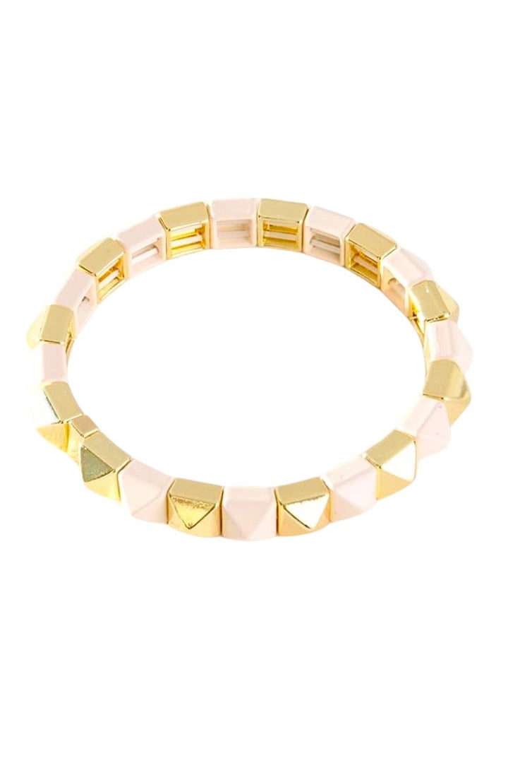 Stud bracelet - Gold and Cream