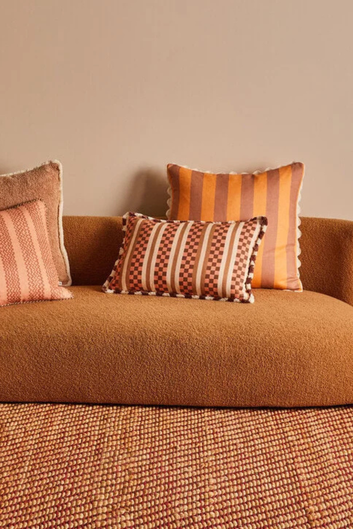 Bold Stripe Peach 60cm Cushion