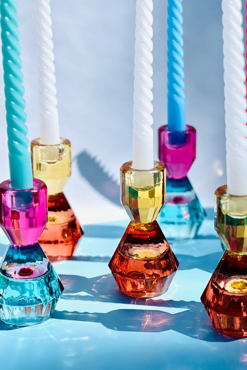 Amber Candle Stick Holder