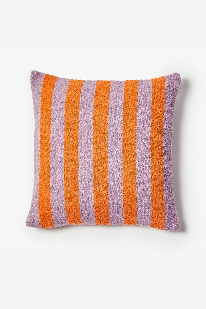 Boucle Stripe Orange Lilac Cushion