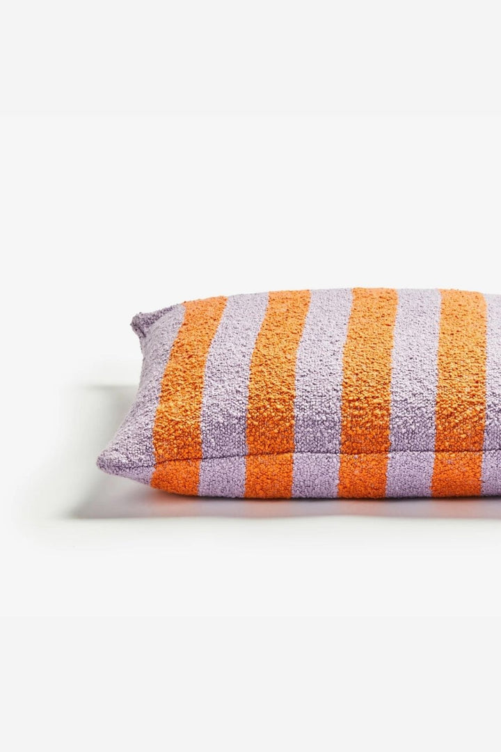 Boucle Stripe Orange Lilac Cushion