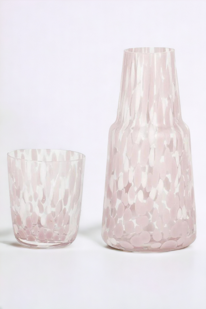 Freckle Carafe / glass set  - Pink