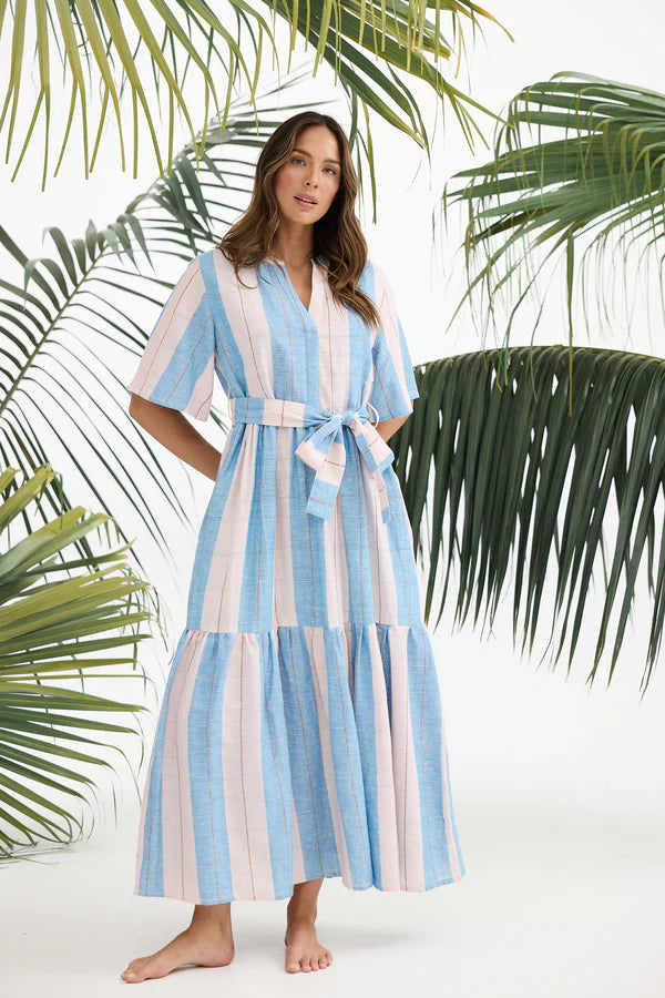 Lynwood Dress - Blue Multi Stripe
