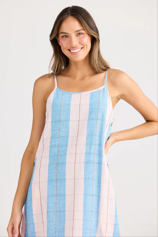 Cliffside Maxi Dress - Blue Multi Stripe