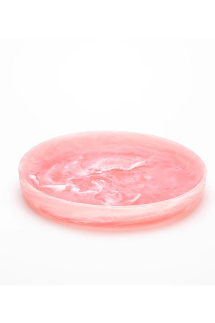 Signature Round Platter- Pink Swirl