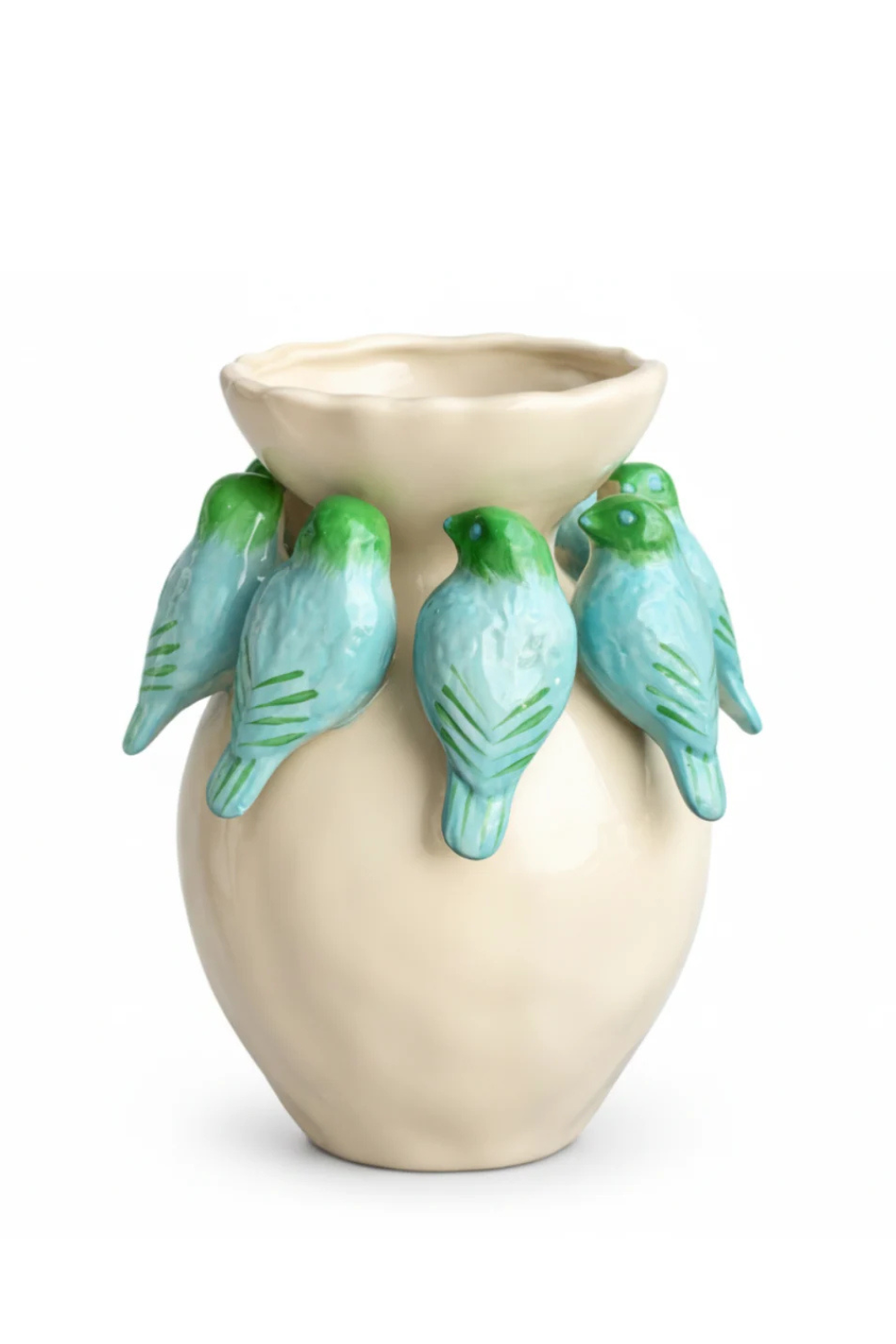 Blue and Green Bird Vase