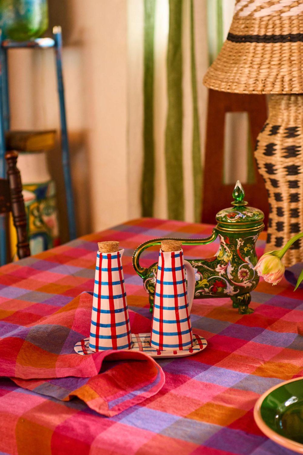 Bon Appetit Tartan Oil and Vinegar Set One Size