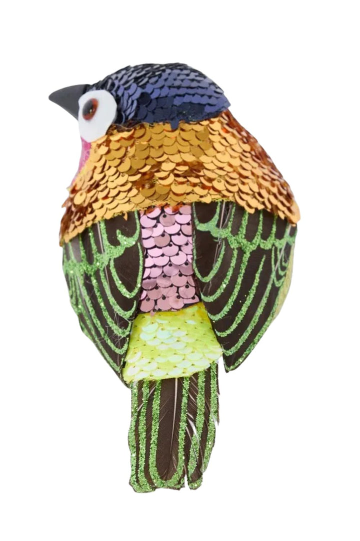 Jasper Clip on Sequin Bird Gold