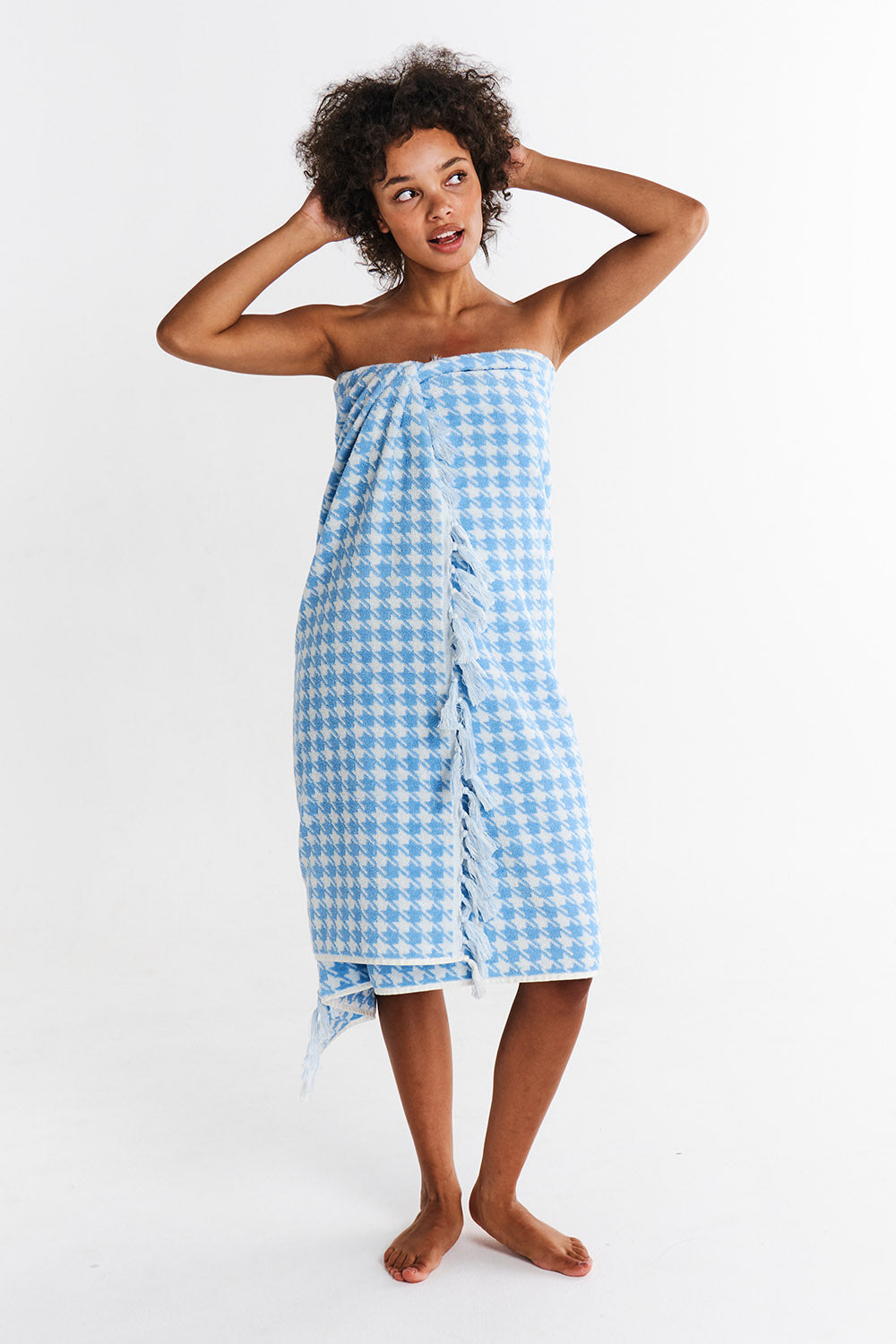 KIP & CO | Houndstooth Blue Bath Sheet