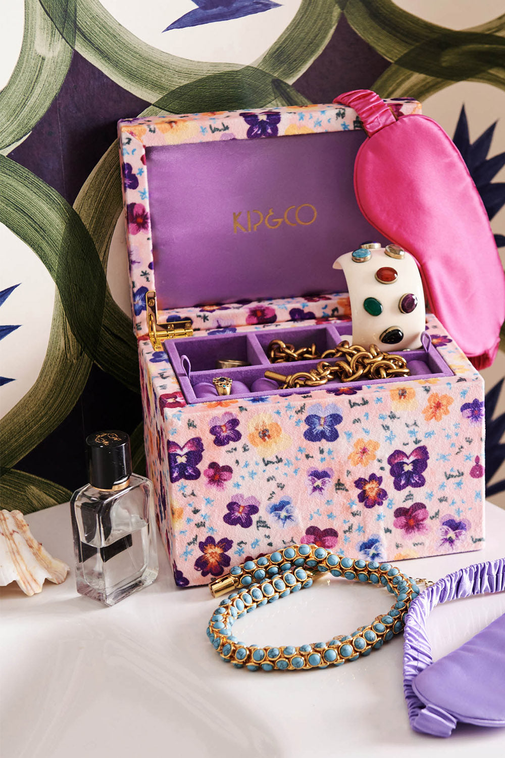 KIP & CO | Large Jewellery Box - Pansy Velvet