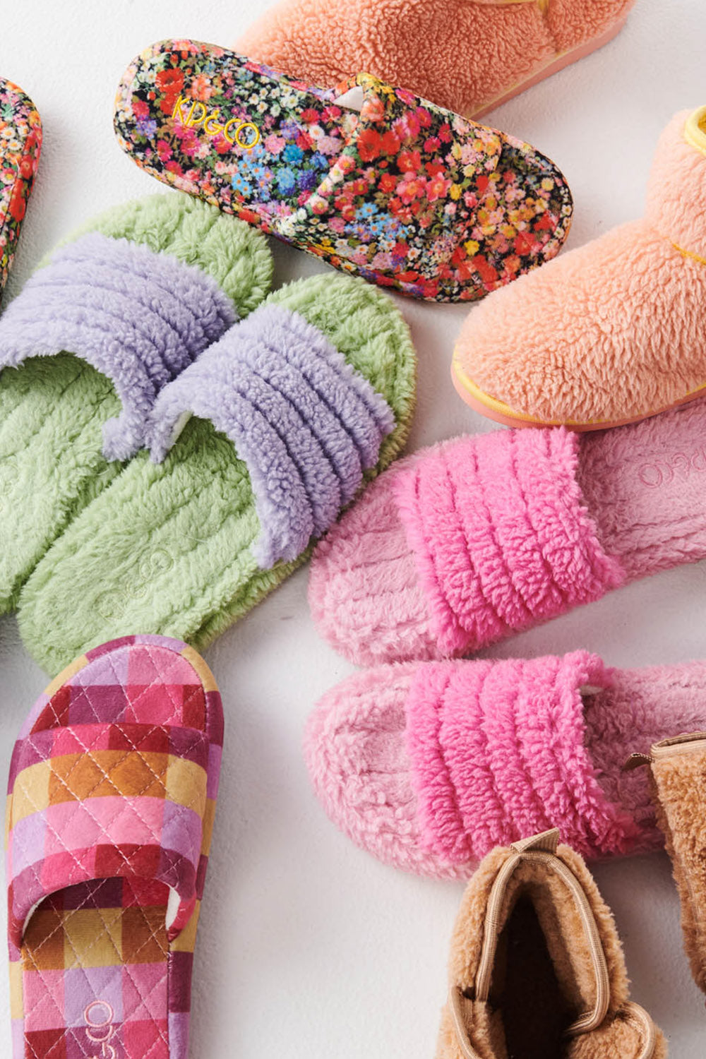 KIP & CO | Quilted Sherpa Slippers - MINT GELATO