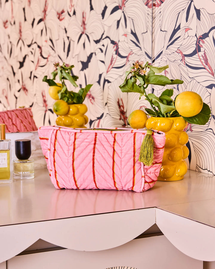 Wategos Soiree Stripe Velvet Toiletry Bag