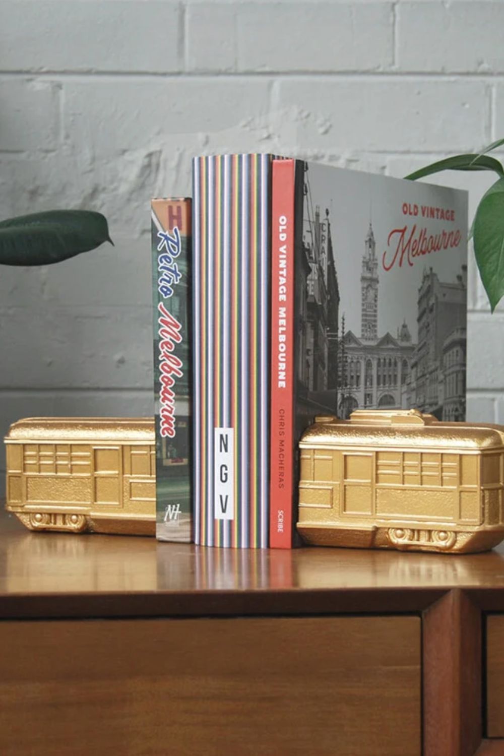 Tram Bookends Gold