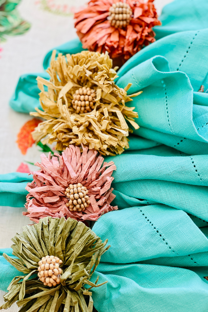 Raffia Napkin Rings - Set of 4