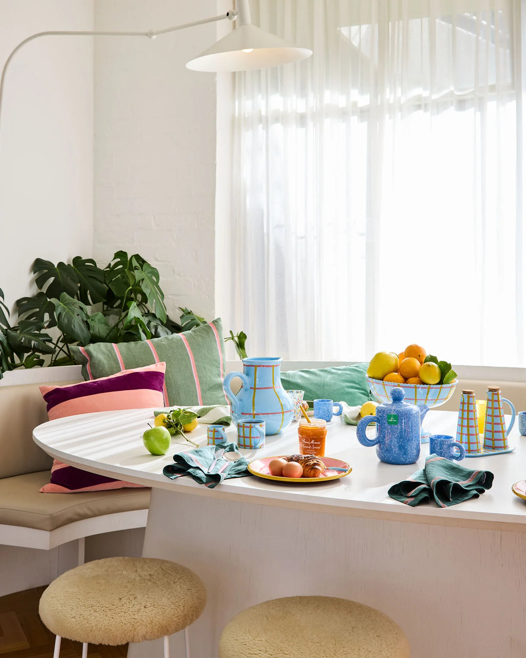 Wakame Crush Stripe Upholstery Square Lounge Cushion