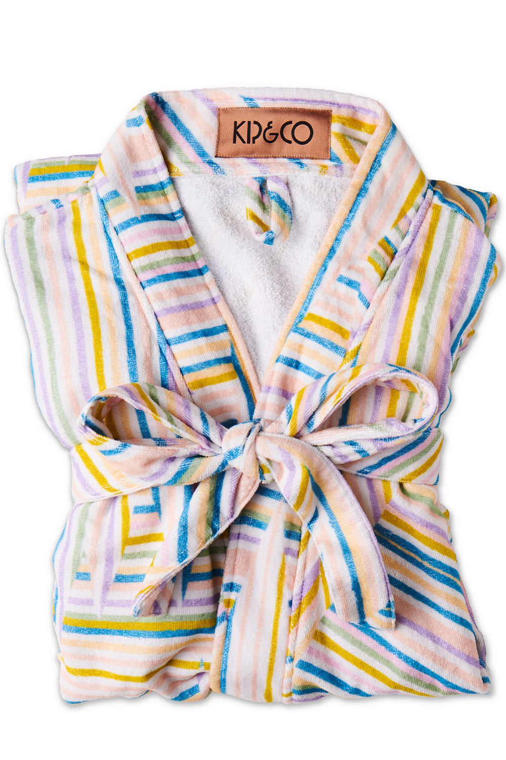 Stripes Of Parros Terry Bath Robe One Size
