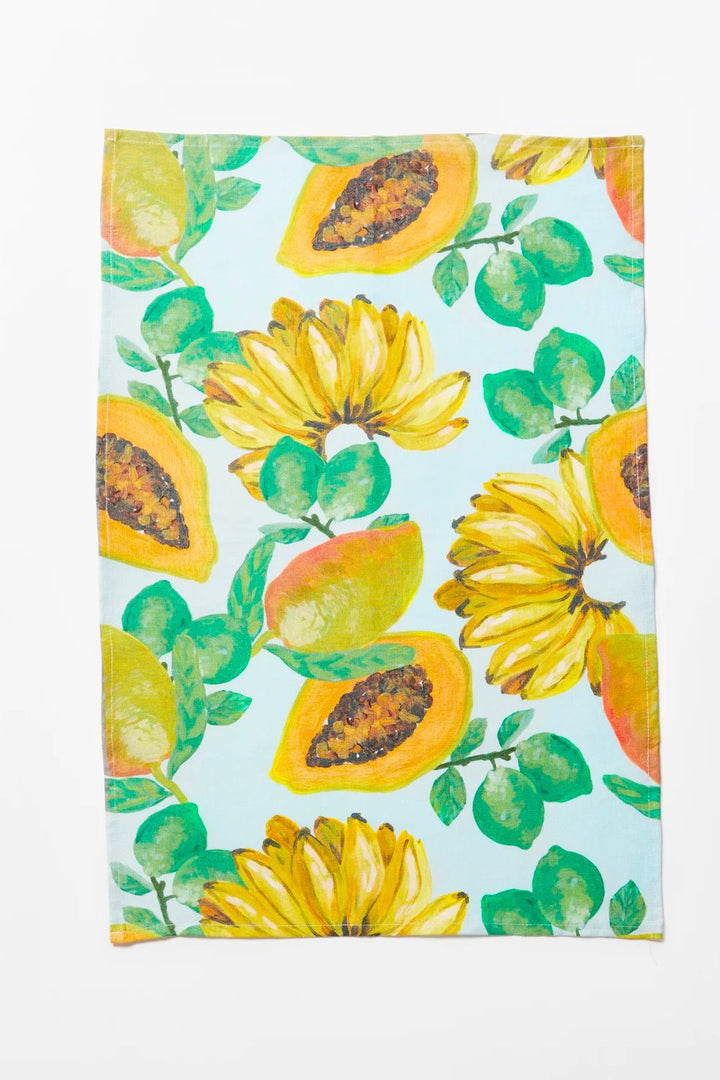 Fruit Salad Tea Towel - Blue