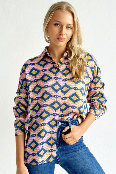 Italian star Tuscany Shirt Aztec blue