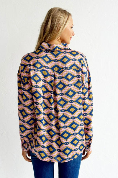 Italian star Tuscany Shirt Aztec blue