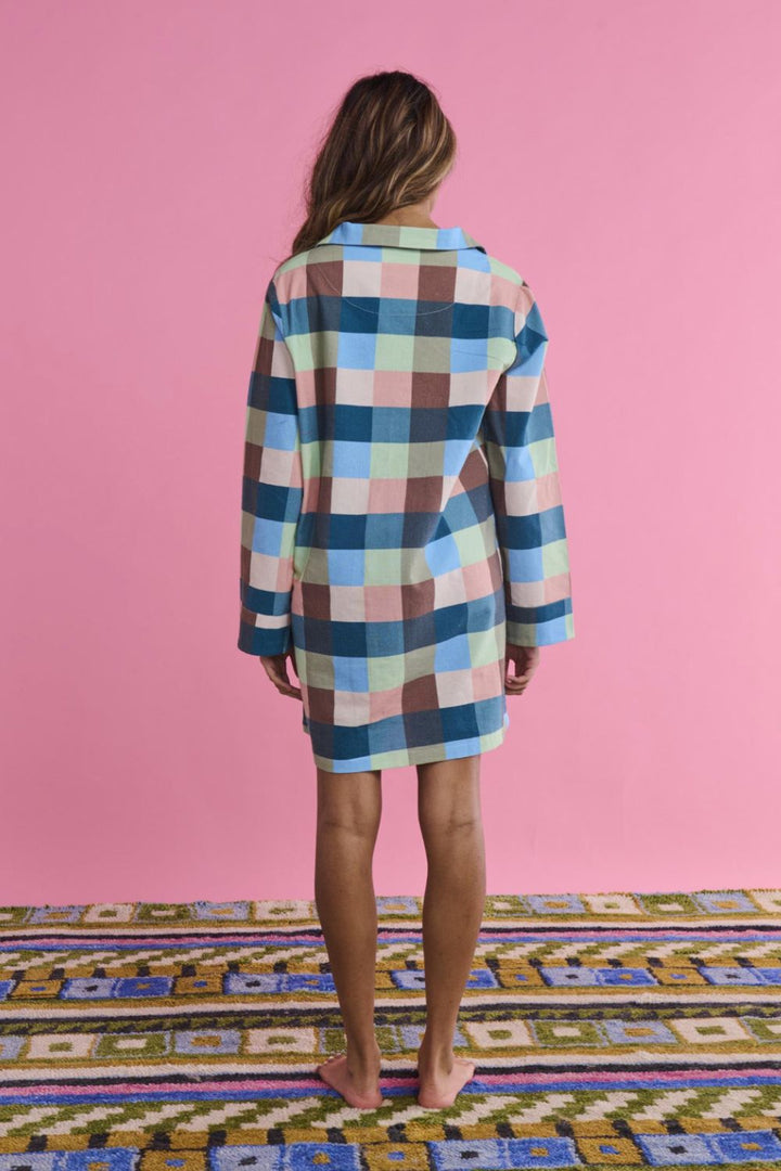 Woodlands Tartan Adult Flannelette Long Sleeve Button Up Nightie